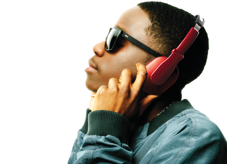 image of Tinchy Stryder with Goji headphones